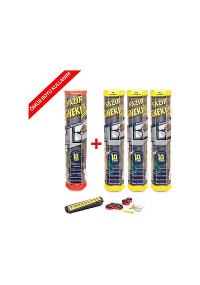 Hazır Sineklik 1 Kapı 3 Pencere | 4 lü paket