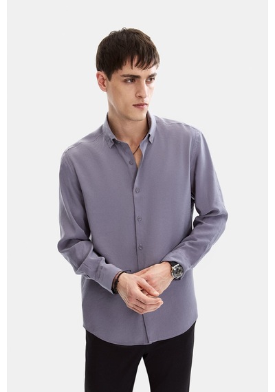 Backandbond Gri Normal Yaka Comfort Fit Casual Gömlek