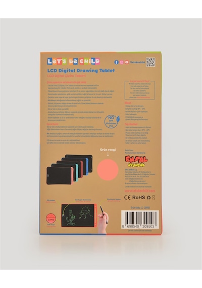 Lcd Pembe Dijital Çizim Tableti Renkli 12 İnç Pembe