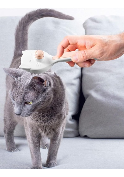 Ayrex Kedi Köpek Otomatik Temizlenen Tuşlu Tüy Toplayıcı Tarak Basmalı Kedi Köpek Fırçası Evcil Pet Hayvan Tü