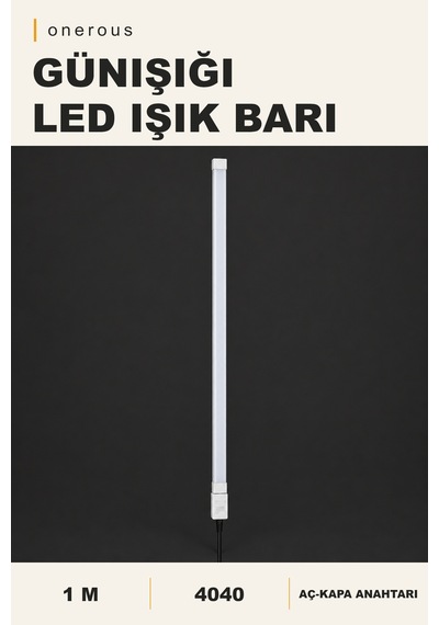 Onerous 1 M Günışığı Led Bar, Anahtarlı, Yapışkanlı Sarı