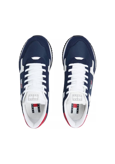 Tommy Hilfiger Erkek Süet Ve File Detaylı Runner Sneaker - Lacivert Dark Night Navy