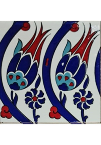 Armada Çini 20x20 Cm Sp 77 Kütahya Çinisi İznik Lale Desen Çini