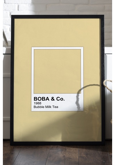 Pantone Bubble Milk Siyah Ahşap Çerçeveli Poster, Dekoratif Duvar Tablosu