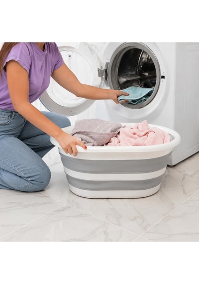 27 Litre Katlanabilir Çamaşır Sepeti, Yer Kaplamaz Pratik Kirli Ve Temiz Çamaşır Sepeti, Banyo Çamaşır Odası Organizeri, Çok Amaçlı Katlanır Sepet Çok Renkli