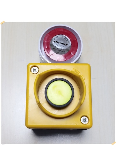 Sınaıder Mini Butonlu Siren - Zilli Alarm Butonu