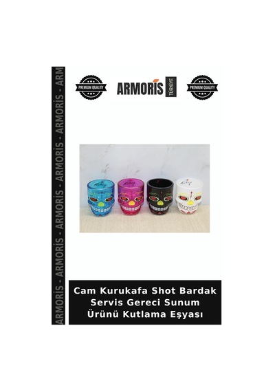 Cam Kurukafa Shot Bardak Servis Gereci Sunum Ürünü Kutlama Eşyası