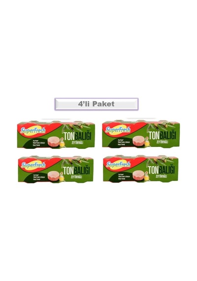 SuperFresh Zeytinyağlı Ton Balığı 3x75 gr x 4 Adet