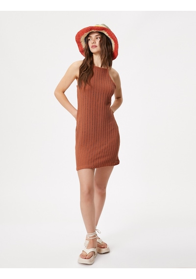 Koton Mini Triko Elbise Bodycon Kolsuz Halter Yaka Dar Kesim Kahverengi 3sal80197ık 3SAL80197IK519 Koton Mini Triko Elbise Bodycon Kolsuz Halter Yaka Dar Kesim Kahverengi 3sal80197ık 3SAL80197IK519