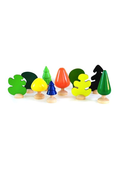 Calimera Toys Ahşap Yapı Tasarım Seti Ağaçlar 10 Parça