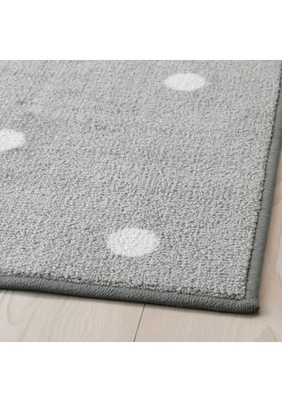 Çocuk Odası Halısı 133x160 cm Gri-Noktalı Alan: 2.13 M² Puantiyeli Halı Gri