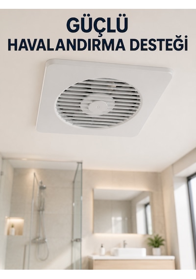 Dekoratif Banyo Ve Mutfak Aspiratörü 150 Mm 20,8 X 20,8 Cm 20 W Havalandırma Fanı