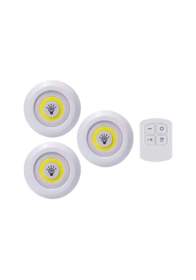 Led Lamba 3'lü Uzaktan Kumandalı Yapışkanlı Çok Renkli Çok Renkli