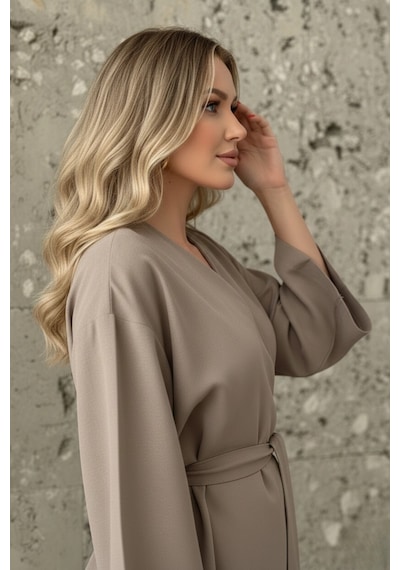 Kadın Kuşaklı Kimono 1177 Bej