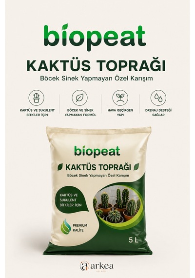 5 Lt Kaktüs Toprağı Sukulent Ve Kaktüsler İçin Hava Geçirgen Özel Karışım 1000