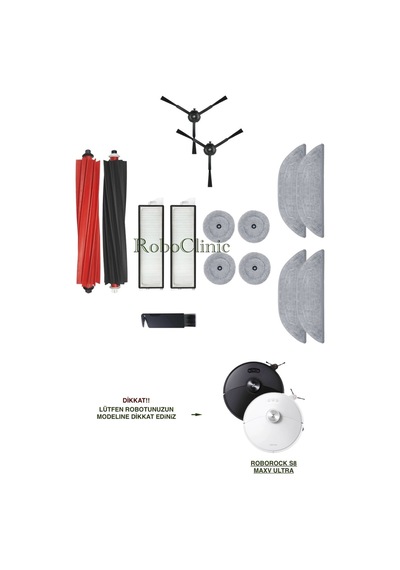 Roborock S8 Maxv Ultra Uyumlu Fırçalar,hepa Filtre,mop,kenar Mop Seti-15 Parça