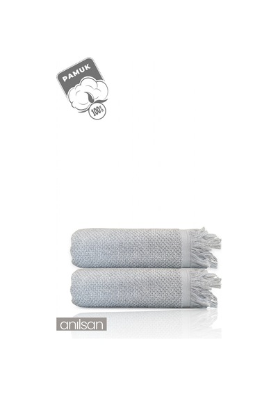 2'li Gri Jelena Banyo Havlusu- 70x140 Cm, 490 Gr, %100pamuk, Spa Ve Otel Havlusu, Günlük Kullanıma Uy Gri