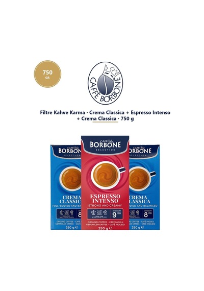 Caffe Borbone Filtre Kahve Üçlü Karma 2 Classica 1 Intenso 3x250 Gr 750 Gr - Öğütülmüş