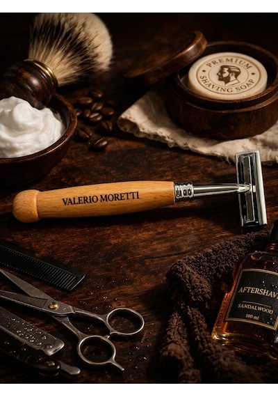 Valorıe Morettı Bambu Saplı Premium Metal Başlıklı Klasik Tıraş Bıçağı