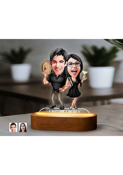 Bk Gift Kişiye Özel Sevgili Karikatürlü Dekoratif 3d Biblo Led Işıklı Gece Lambası-16, Düğün Hediyesi, Yıl Dönümü Hediyesi Kobitmeyen138291 Bk Gift
