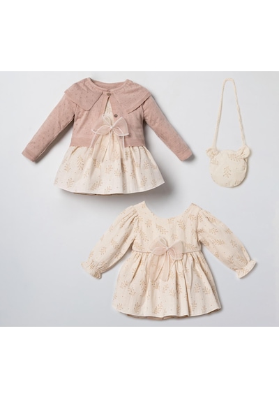 Cocosiss Trıko Prenses Dress Çantalı Takım Kahverengi