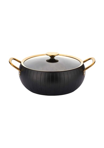 OMS 3529 SİYAH GOLD 9 PRÇ MERIDIAN TENCERE SETİ