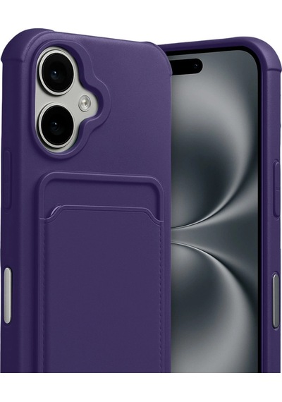 Apple Uyumlu iPhone 17 Kelvin Kartvizitli Silikon Derin Mor\