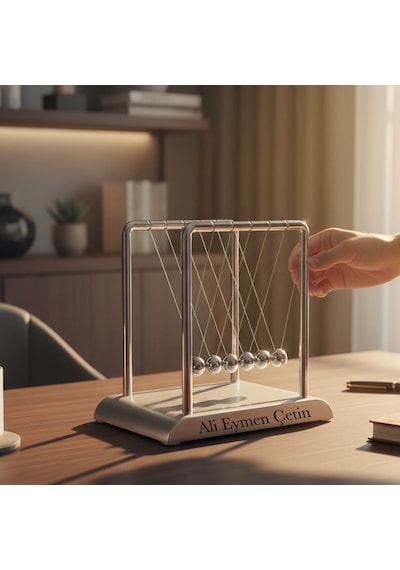 Kişiye Özel Newton Sarkaçı İsimli Dekoratif Masa Aksesuarı