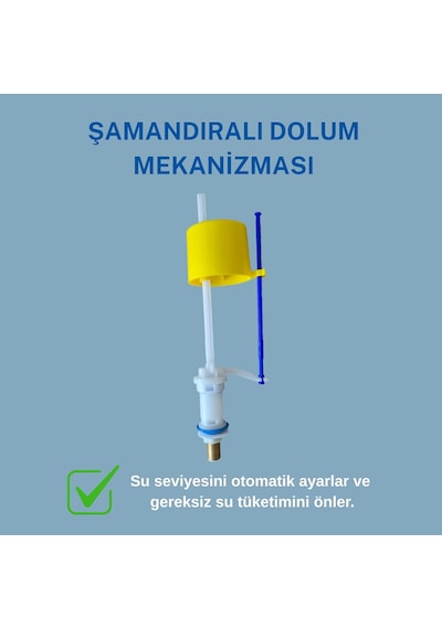 Rezervuar İç Takımı Tam Set Şamandıralı Dolum Ve Boşaltma Mekanizması, Pirinç Su Giriş Bağlan Renksiz