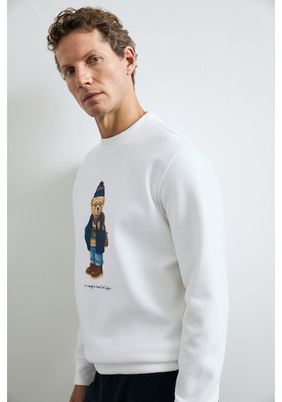 Lufian Mıles Erkek Sweatshirt Kırık Beyaz Kırık Beyaz 112030201100510
