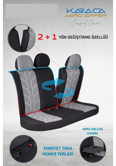 Fiat Linea Dynamic Plus Keten Oto Koltuk Kılıfı Ön Arka Set Karaca Füme Şhn