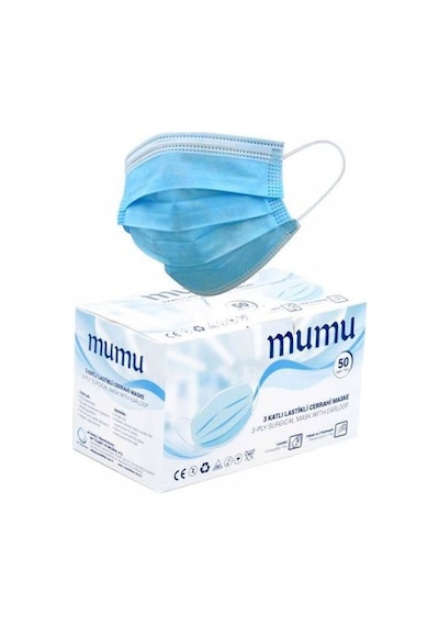 Mumu Cerrahi Maske Meltblown Filtreli 3 Katlı 50 Adet