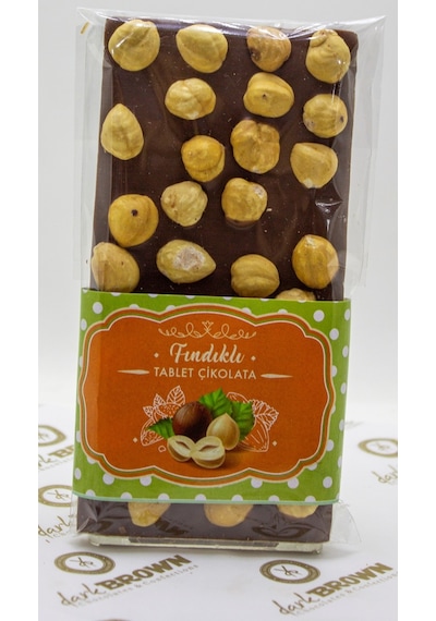 Dark Brown Fındıklı Sütlü Tablet Çikolata El Yapımı Gerçek Bar Çikolata 3 x 100 G