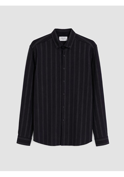 Lcw Vision Lacivert Slim Fit Çizgili Erkek Gömlek
