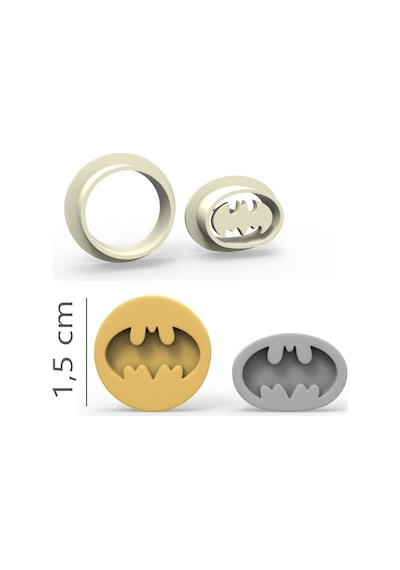 Batman Kurabiye, Bisküvi, Kolye Ucu, Mühür Kalıp Seti - 1,5 Cm