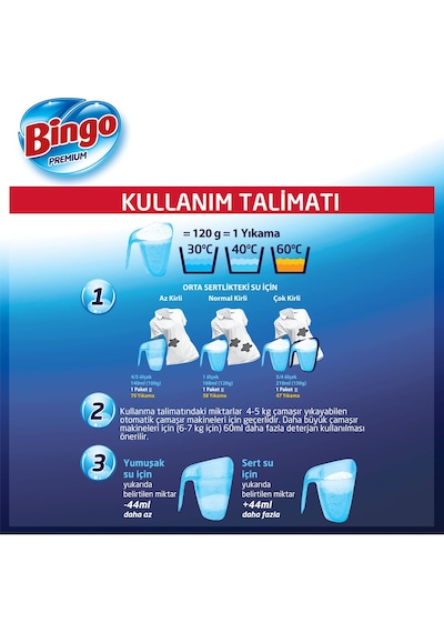 Bingo Matik Premium Beyazlar için 8 KG Beyaz Sabun Kokulu Toz Deterjan