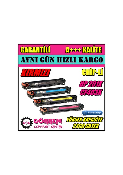 Hp M252 / M252Dw Uyumlu Toner Kırmızı (Cf403X-Cf201A)