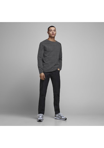 Jack & Jones Bisiklet Yaka Kazak-Hill 12157321 Dark Grey Melange Koyu Gri