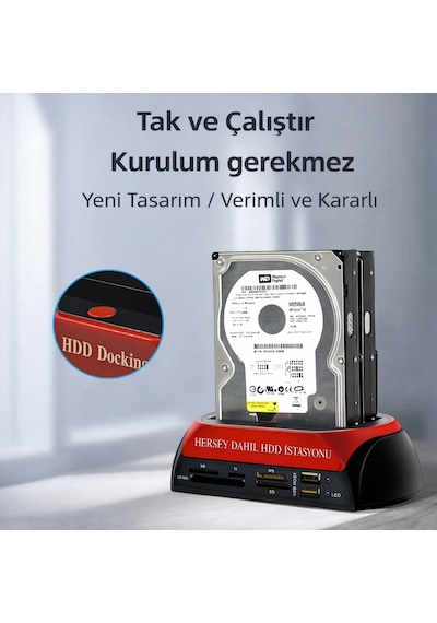 Usb 3.0 Hdd Docking Station 2.5 3.5 Ide Sata Disk Okuyucu Klonlama İstasyonu Harici Disk Yuvası Diğer