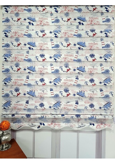 Bbb Gemi Desenli Zebra Stor Perde Mz143 Çok Renkli