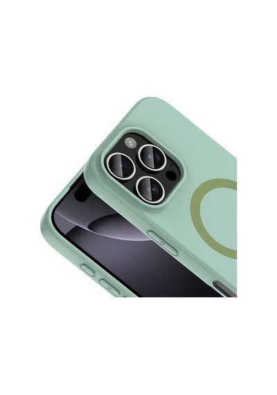 Apple iPhone Uyumlu 16 Pro Max Kılıf M-safe Şarj Özellikli Zore Aris Silikon Kapak - Turkuaz