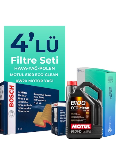 Bosch Toyota Corolla Cross 1.8 Hybrid Filtre Bakım Seti Motul Motor Yağlı (2022-2025) 4 Lü