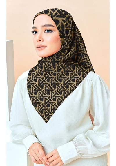 İpekal Soft Pamuk Eşarp-90 X 90 -06100 Siyah-Sarı