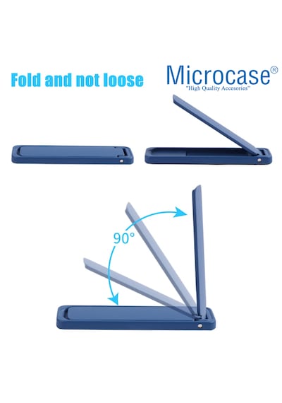Microcase Telefonlar İçin Yapışkanlı Metal Katlanabilir Stand Parçası - Al5701 Koyu Siyah