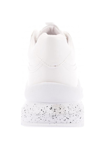 Dgn 55130-22Y Mega Kalın Taban Kadın Sneakers Ayakkabı 55130-2027-R0198 - Beyaz