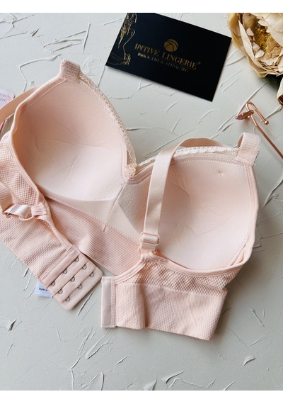 Celine C Cup Bambu Hisli Ultra Rahat Polamid Kumaştan Dokulu Dant Pudra
