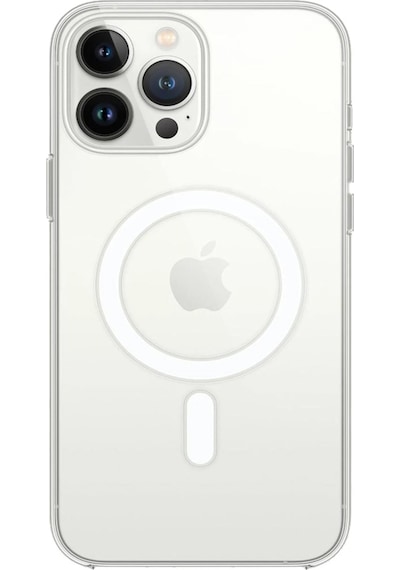 Apple Uyumlu iPhone 15 Pro Max Kılıf Magsafe Özellikli Şeffaf Silikon Kapak Şeffaf