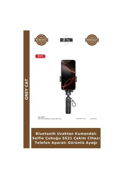 Bluetooth Uzaktan Kumandalı Selfie Çubuğu Ss21 Çekim Cihazı Telefon Aparatı Görüntü Ayağı