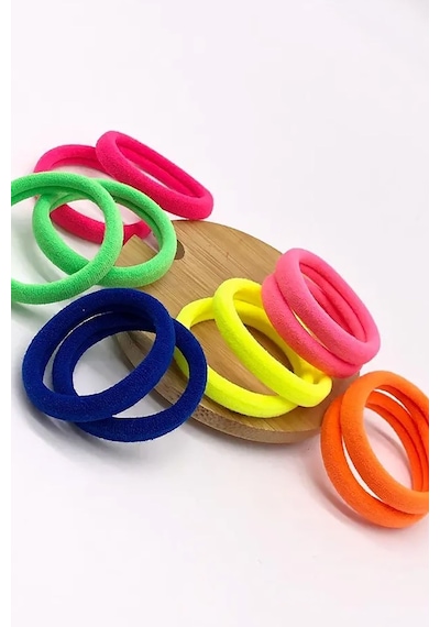 30 Adet Neon Renkler Lastik Toka Havlu Toka Esnemez Sert Lastik Kaliteli Renkli Karışık