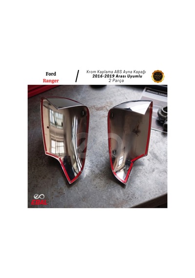 Ford Ranger Krom Kaplama Abs Ayna Kapağı 2 Parça 2016-2019 Arası Uyumlu